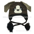 Animal hats with micro-soft fleece lining for winter, dog design